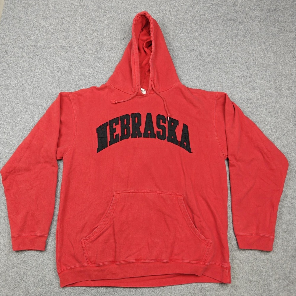 Vintage Nebraska Cornhuskers Sweatshirt Mens Large Red NCAA Football Red Oak
